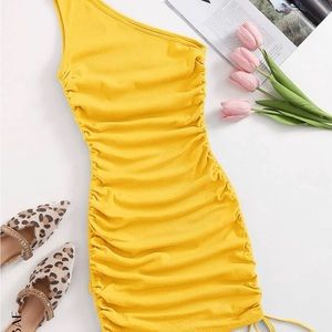 Yellow mini dress